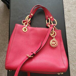 Michael Kors Medium Red Leather Satchel